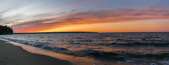 Sunset over Grand Island in Lake Superior