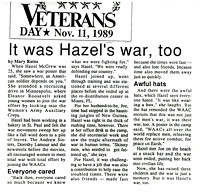 It was Hazel's war, too