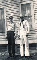 Bill and Willard with Service Flags